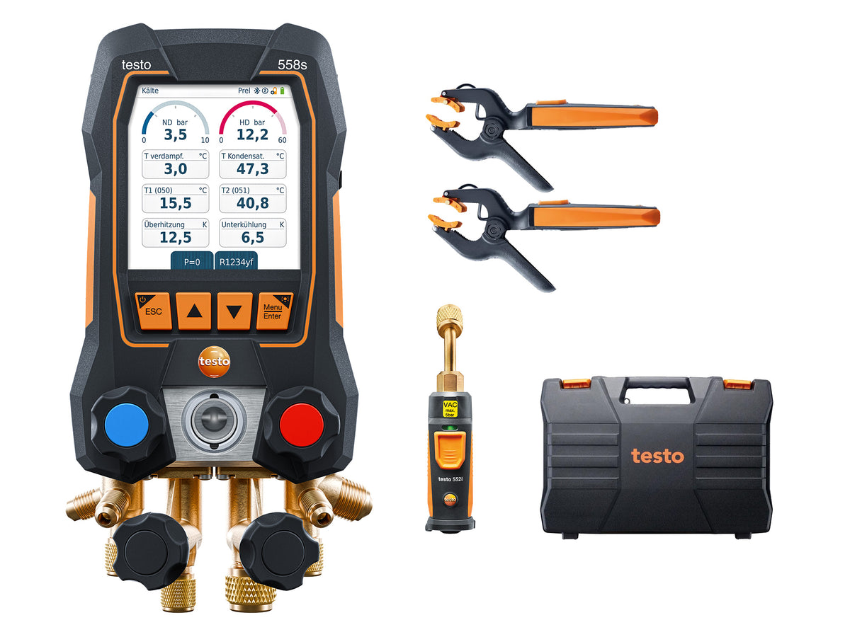 testo 558s Smart Vakuum Set - Smarte digitale Monteurhilfe mit kabellosen Temperatur- und Vakuum-Sonden