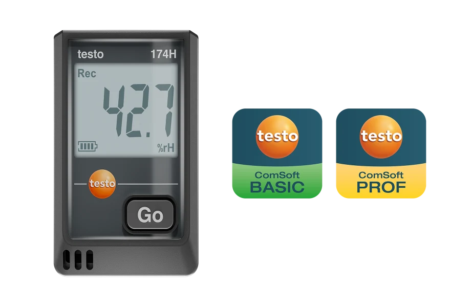 testo 174 H - Mini-Datenlogger für Temperatur und Feuchte mit USB-C und PC-Software