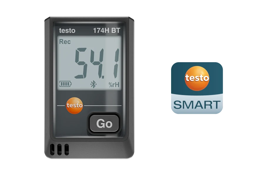 testo 174 H BT - Mini-Datenlogger für Temperatur und Feuchte mit Bluetooth® und App-Anbindung