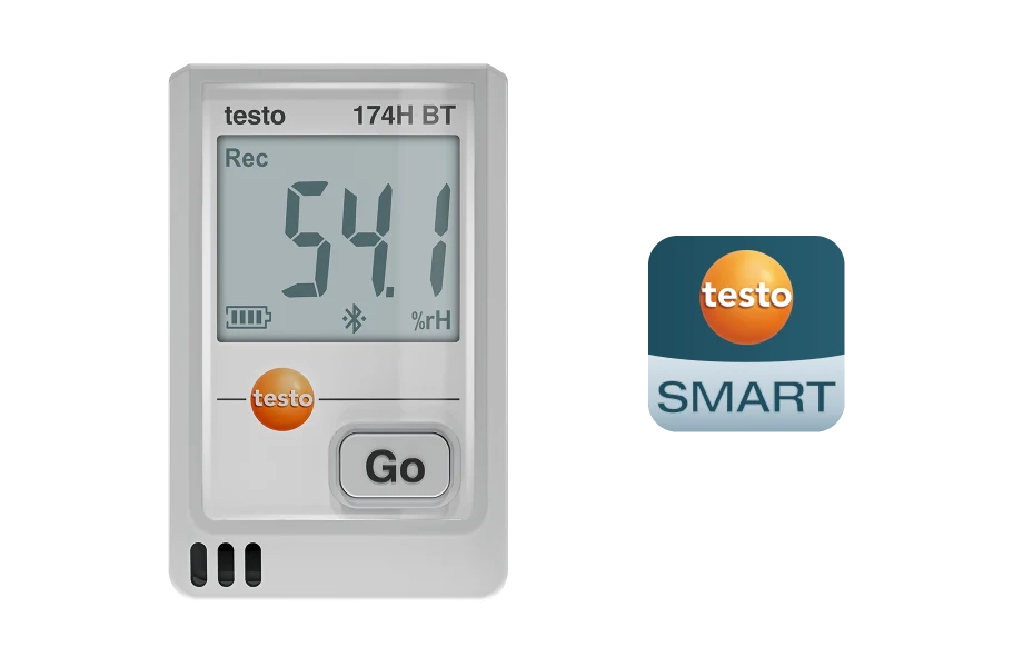 testo 174 H BT - Mini-Datenlogger für Temperatur und Feuchte mit Bluetooth® und App-Anbindung