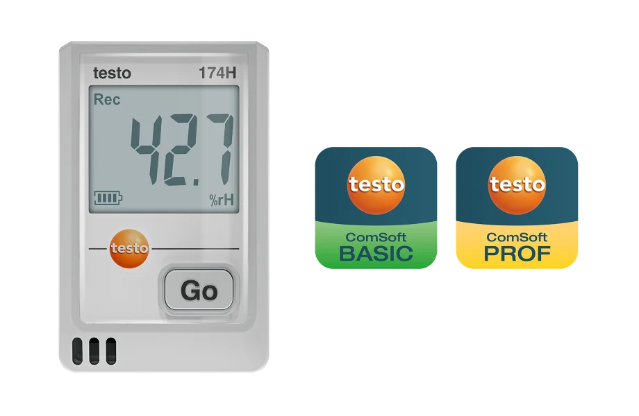 testo 174 H - Mini-Datenlogger für Temperatur und Feuchte mit USB-C und PC-Software
