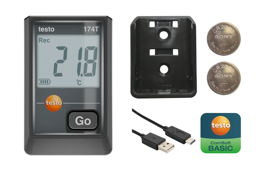testo 174 T - Mini-Temperatur-Datenlogger mit USB-C und PC-Software