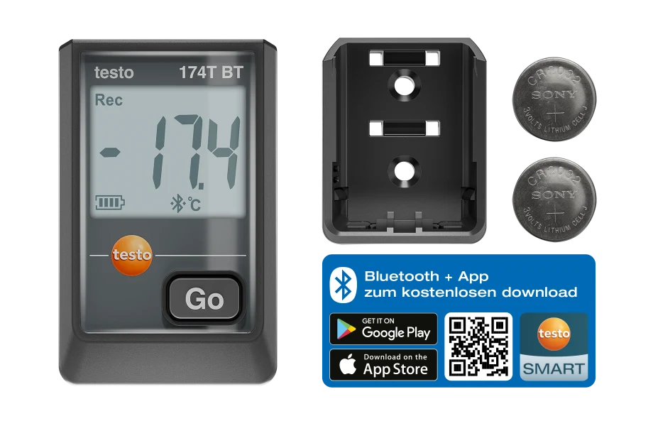 testo 174 T BT - Mini-Temperatur-Datenlogger mit Bluetooth® und App-Anbindung