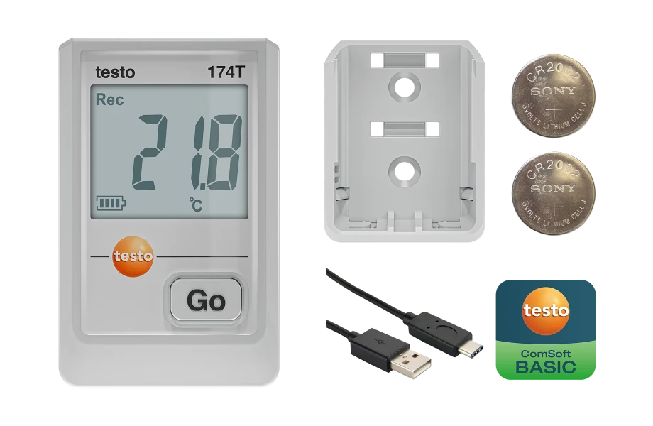 testo 174 T - Mini-Temperatur-Datenlogger mit USB-C und PC-Software