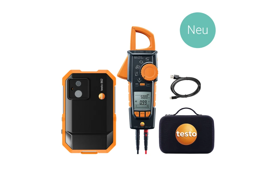 testo 862-2 Elektroset - Wärmebildkamera (256 x 192 Pixel und Stromzange