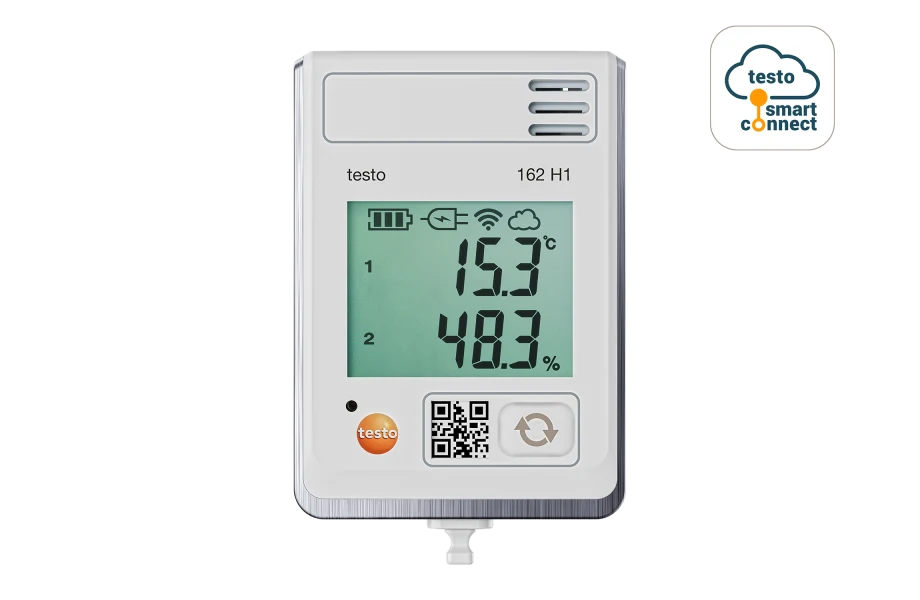 testo 162 H1 - Online-Datenlogger mit Display und integriertem Temperatur- und Feuchtesensor