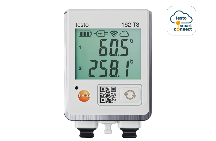 testo 162 T3 - Online-Datenlogger mit Display und 2 Anschlüssen für TE-Temperaturfühler