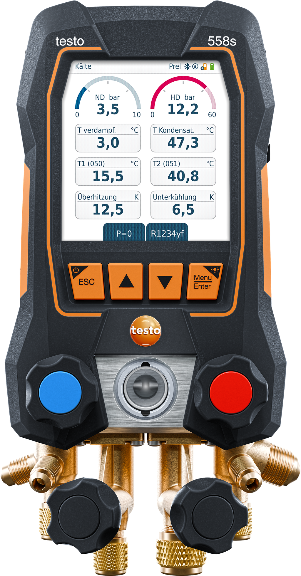 testo 558s - Digitale Monteurhilfe mit 4-Wege-Ventilblock und intuitivem Touchscreen