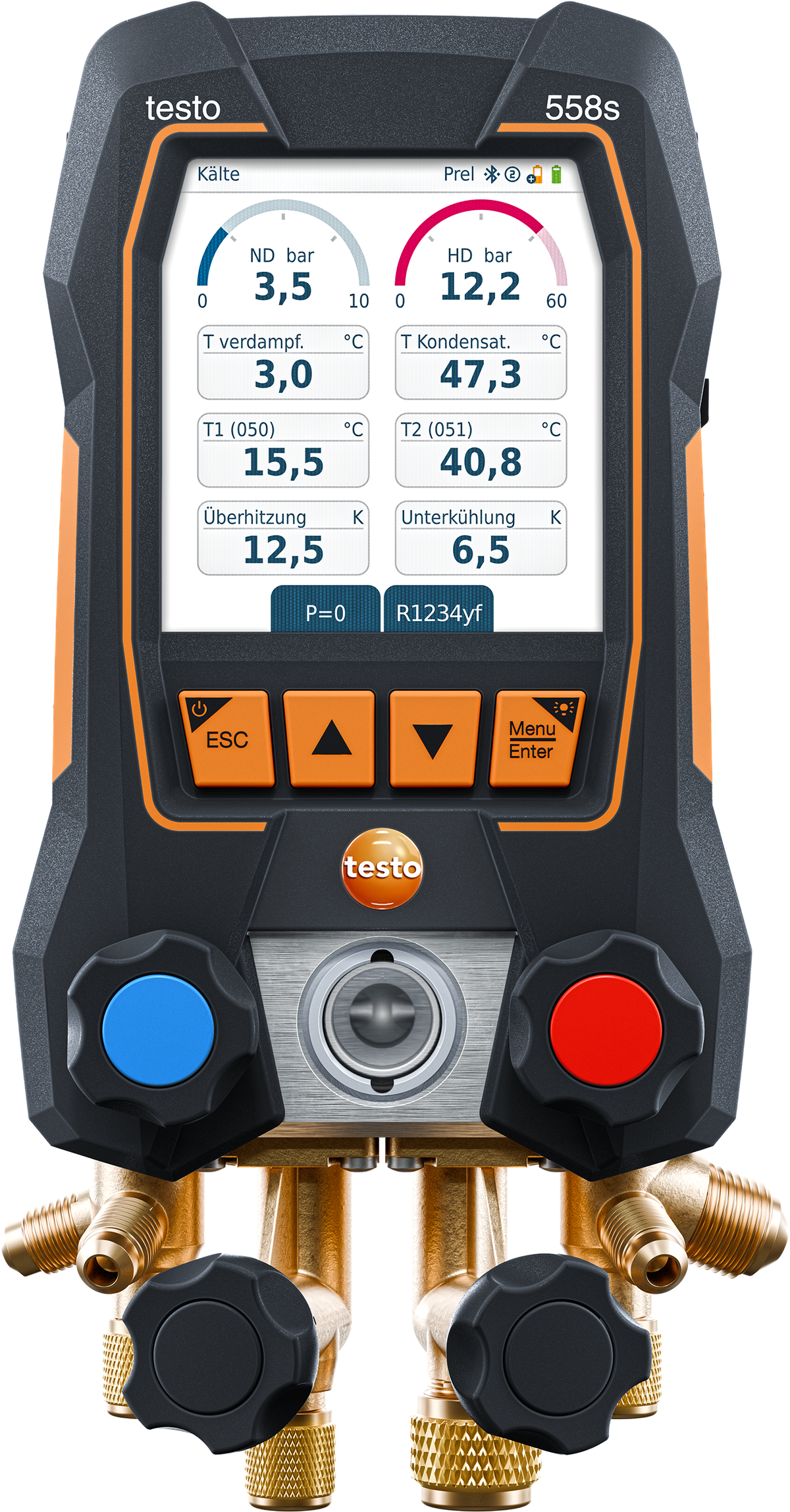 testo 558s - Digitale Monteurhilfe mit 4-Wege-Ventilblock und intuitivem Touchscreen