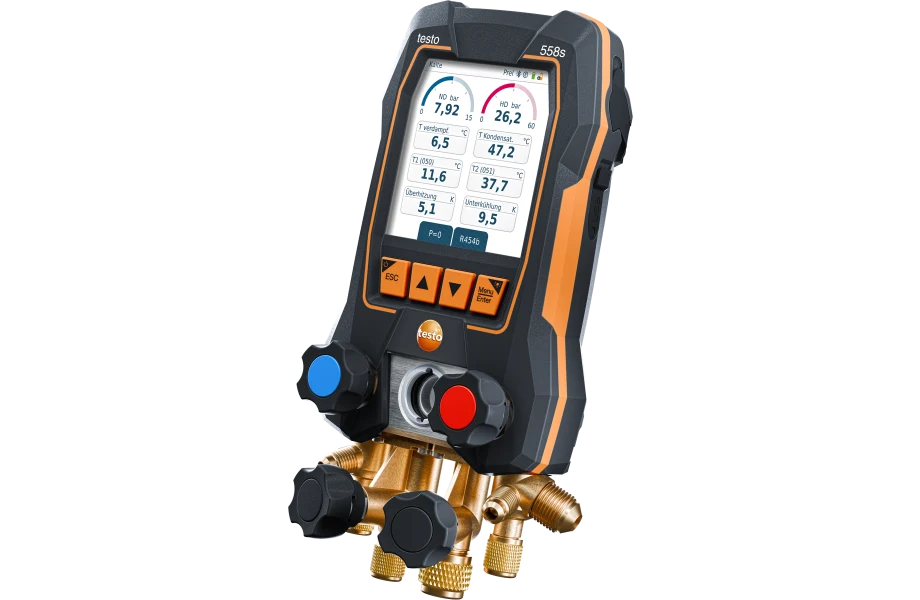 testo 558s Smart Vakuum Set mit Füllschläuchen - Smarte digitale Monteurhilfe mit kabellosen Temperatur- und Vakuum-Sonden und 4er-Füllschlauchsatz